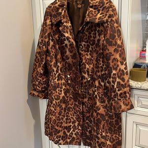 Victor Alfaro rain jacket, leopard print
